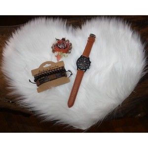 4pcs Men Black Quartz Watche With Bracelets Set Business Fashion Watches